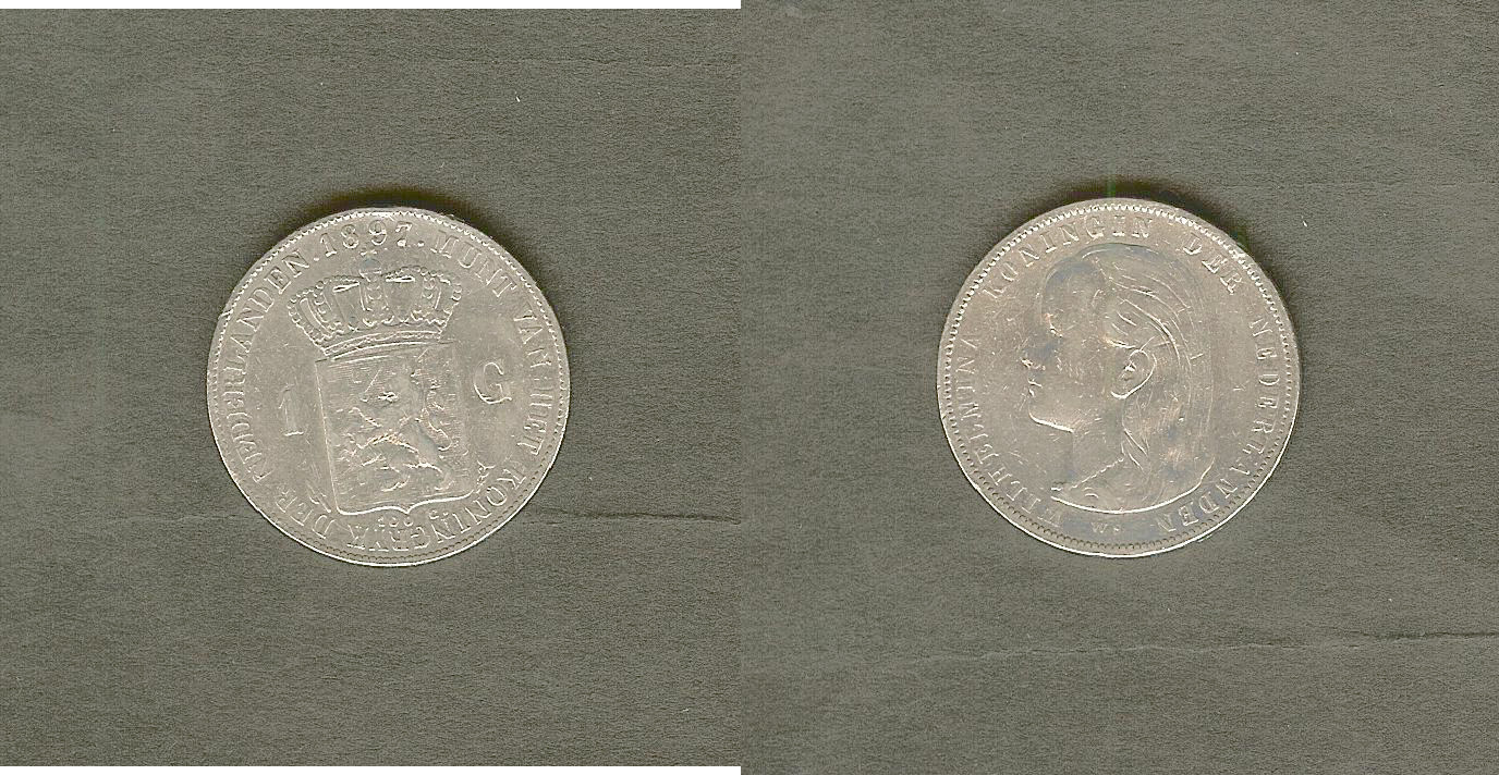 Pays-Bas  1 gulden 1897 TTB-